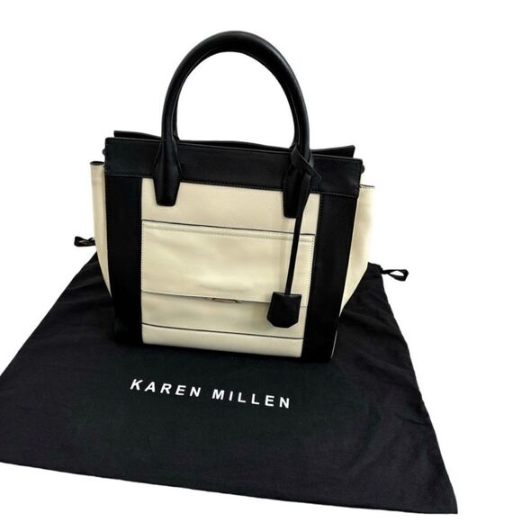 NWT $425 Karen Millen Bag in Black and White - Picture 1 of 12